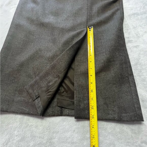 Holt Renfrew Collection Grey 100% Wool Pencil Maxi Business Skirt - Picture 14 of 15